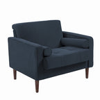 Ensemble de 2 fauteuils d'appoint surdimensionnés en tissu velours côtelé avec pieds en bois