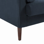Ensemble de 2 fauteuils d'appoint surdimensionnés en tissu velours côtelé avec pieds en bois