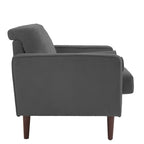 Ensemble de 2 fauteuils d'appoint surdimensionnés en tissu velours côtelé avec pieds en bois