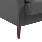 Ensemble de 2 fauteuils d'appoint surdimensionnés en tissu velours côtelé avec pieds en bois