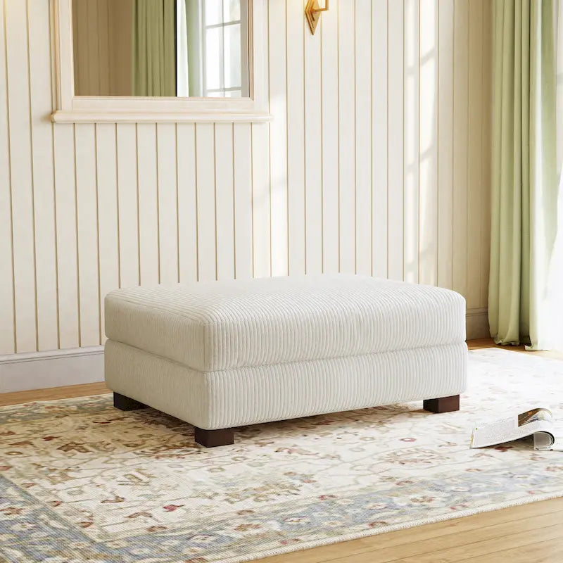 Pouf d'appoint surdimensionné en velours côtelé moderne