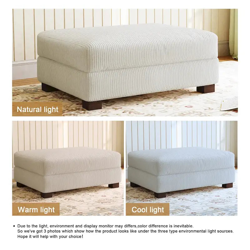 Pouf d'appoint surdimensionné en velours côtelé moderne