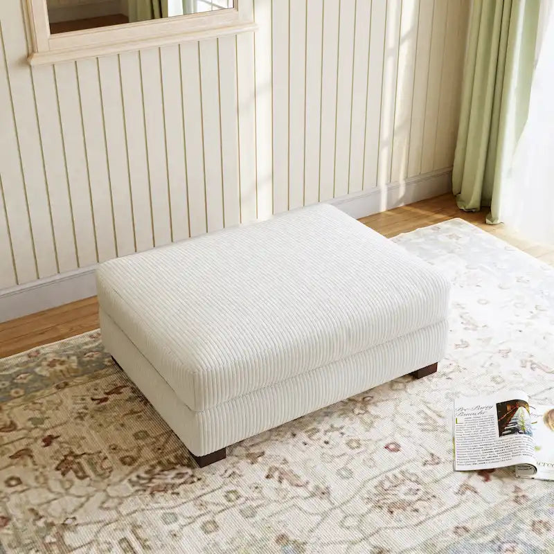 Pouf d'appoint surdimensionné en velours côtelé moderne