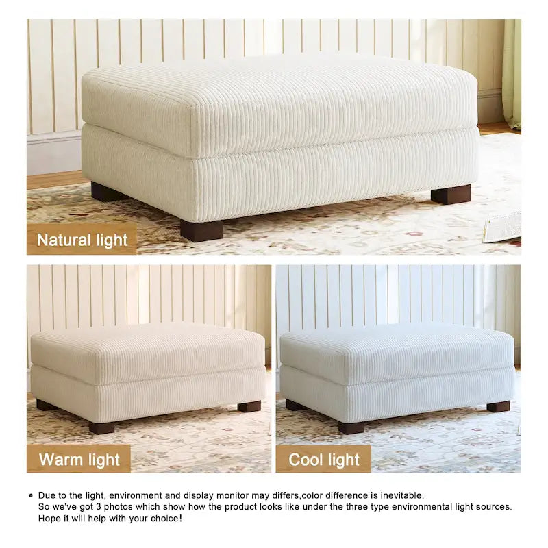 Pouf d'appoint surdimensionné en velours côtelé moderne