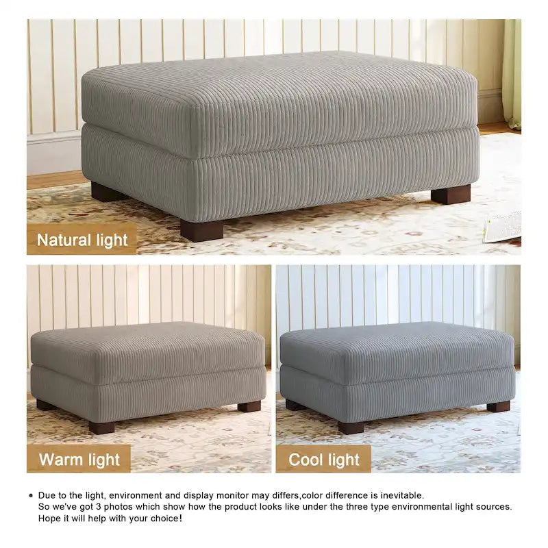 Pouf d'appoint surdimensionné en velours côtelé moderne