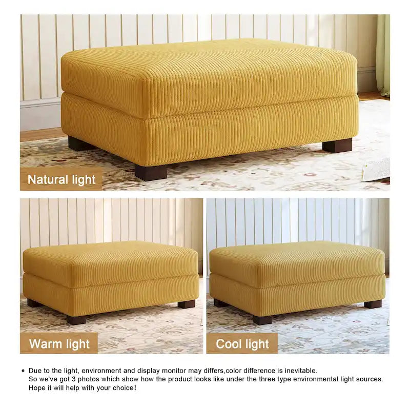 Pouf d'appoint surdimensionné en velours côtelé moderne