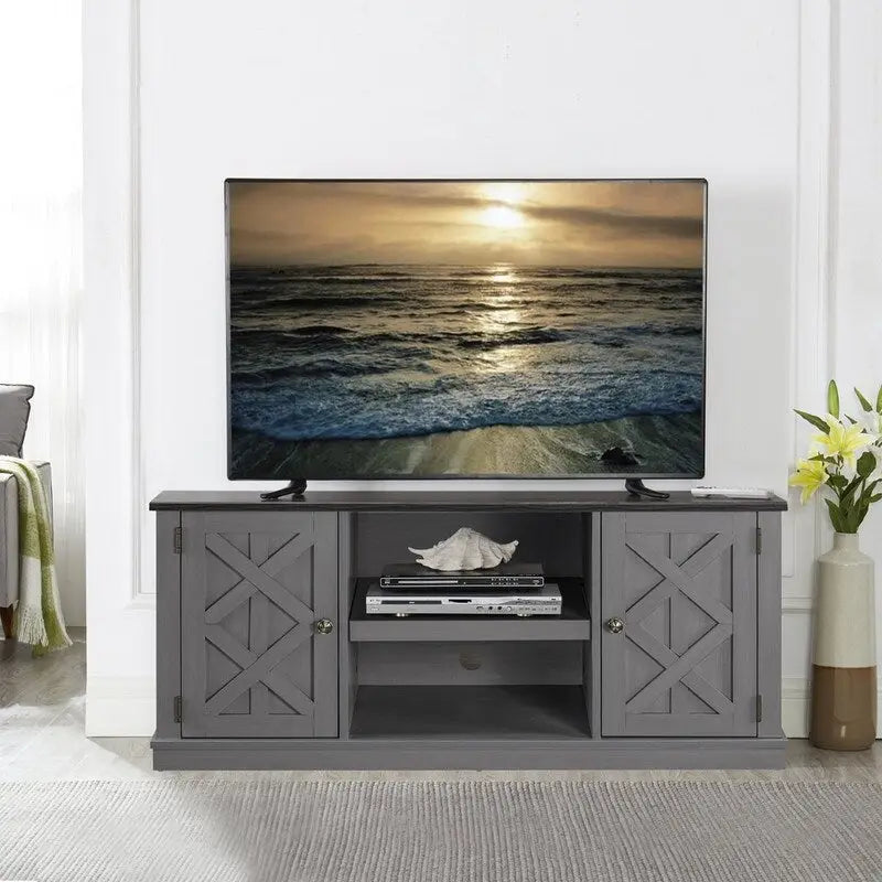 Meuble TV imitation bois brut de 54 pouces pour téléviseurs de 60 pouces - Largeur : 54 pouces