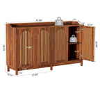 Buffet de style campagnard de 57 pouces avec portes et étagère réglable