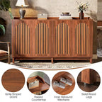 Buffet de style campagnard de 57 pouces avec portes et étagère réglable