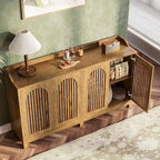 Buffet de style campagnard de 57 pouces avec portes et étagère réglable