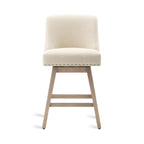 Tabourets de bar pivotants COZYMAN 26 po, structure moderne en bois, revêtement en tissu/similicuir, tabourets d'îlot rembourrés