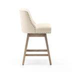 Tabourets de bar pivotants COZYMAN 26 po, structure moderne en bois, revêtement en tissu/similicuir, tabourets d'îlot rembourrés