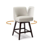Tabourets de bar pivotants COZYMAN 26 po, structure moderne en bois, revêtement en tissu/similicuir, tabourets d'îlot rembourrés