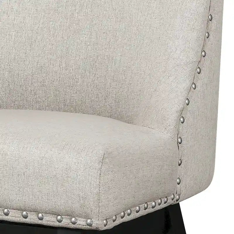 Tabourets de bar pivotants COZYMAN 26 po, structure moderne en bois, revêtement en tissu/similicuir, tabourets d'îlot rembourrés