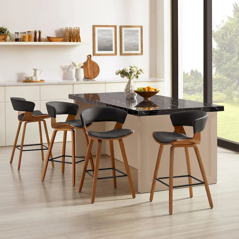 Ensemble de 4 tabourets de bar modernes Art Leon, hauteur comptoir
