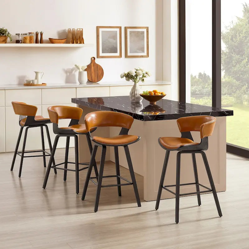 Ensemble de 4 tabourets de bar modernes Art Leon, hauteur comptoir