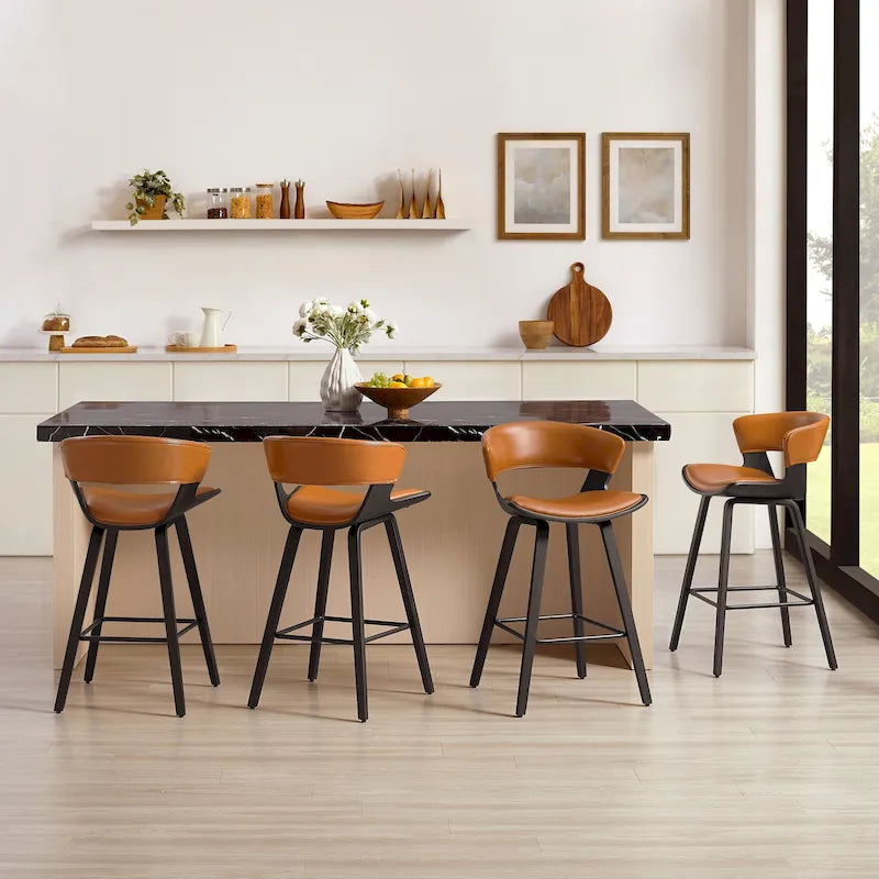 Ensemble de 4 tabourets de bar modernes Art Leon, hauteur comptoir