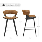 Ensemble de 4 tabourets de bar modernes Art Leon, hauteur comptoir