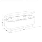 Banc de rangement moderne HomePop Ellipse avec pieds en métal