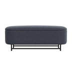 Banc de rangement moderne HomePop Ellipse avec pieds en métal