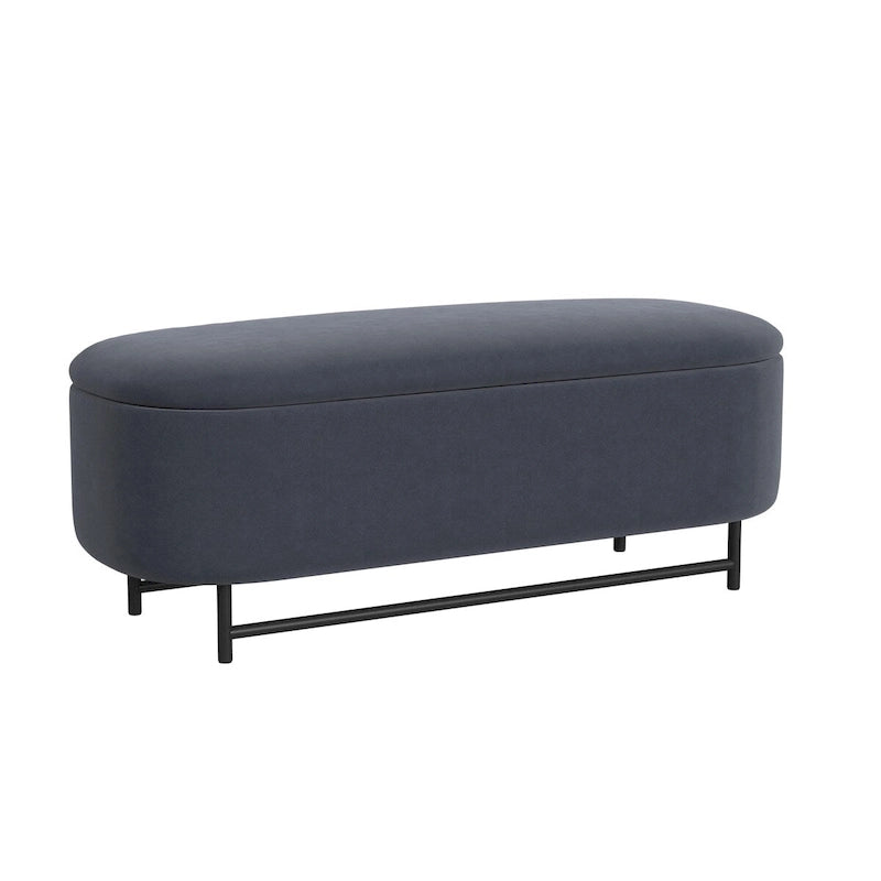 Banc de rangement moderne HomePop Ellipse avec pieds en métal