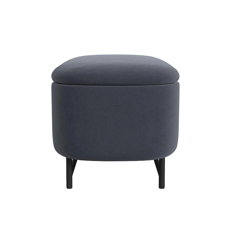 Banc de rangement moderne HomePop Ellipse avec pieds en métal