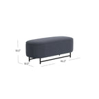 Banc de rangement moderne HomePop Ellipse avec pieds en métal