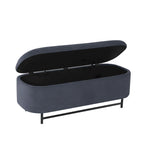 Banc de rangement moderne HomePop Ellipse avec pieds en métal