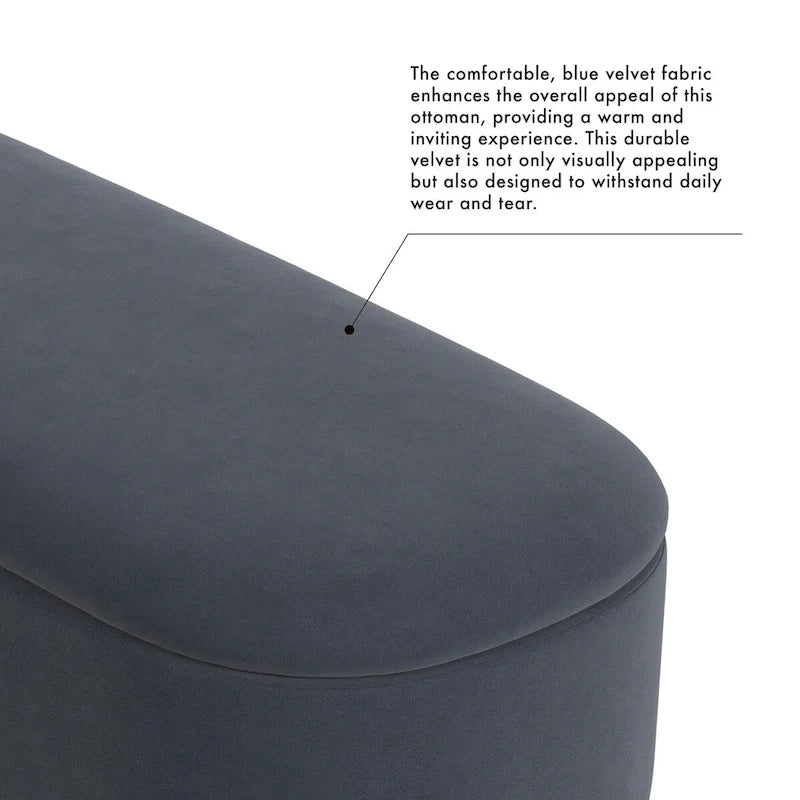 Banc de rangement moderne HomePop Ellipse avec pieds en métal