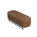 Banc de rangement moderne HomePop Ellipse avec pieds en métal