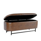 Banc de rangement moderne HomePop Ellipse avec pieds en métal