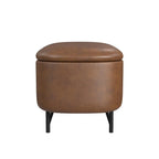 Banc de rangement moderne HomePop Ellipse avec pieds en métal