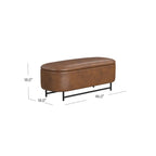 Banc de rangement moderne HomePop Ellipse avec pieds en métal