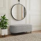 Banc de rangement moderne HomePop Ellipse avec pieds en métal