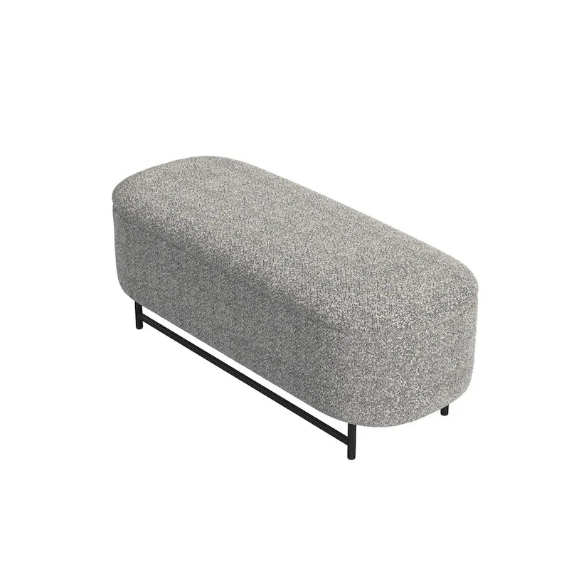 Banc de rangement moderne HomePop Ellipse avec pieds en métal