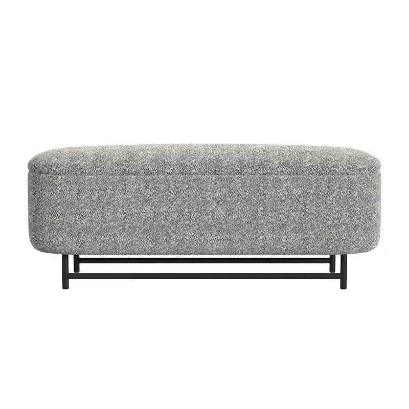 Banc de rangement moderne HomePop Ellipse avec pieds en métal