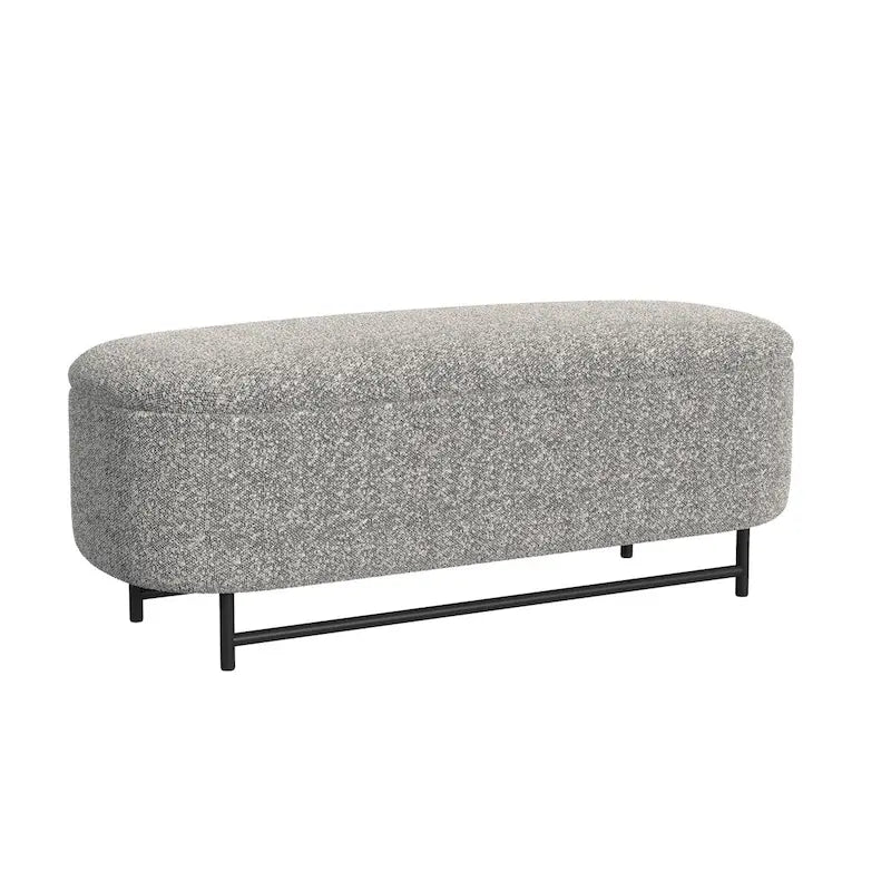 Banc de rangement moderne HomePop Ellipse avec pieds en métal