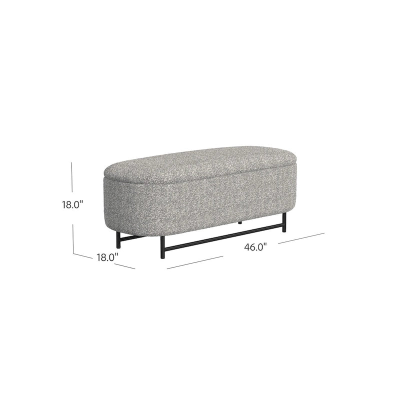 Banc de rangement moderne HomePop Ellipse avec pieds en métal