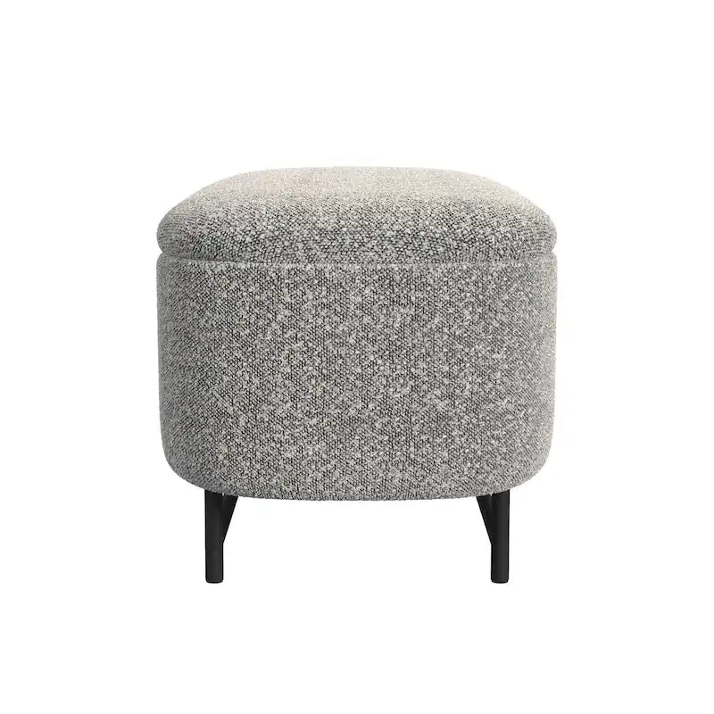 Banc de rangement moderne HomePop Ellipse avec pieds en métal