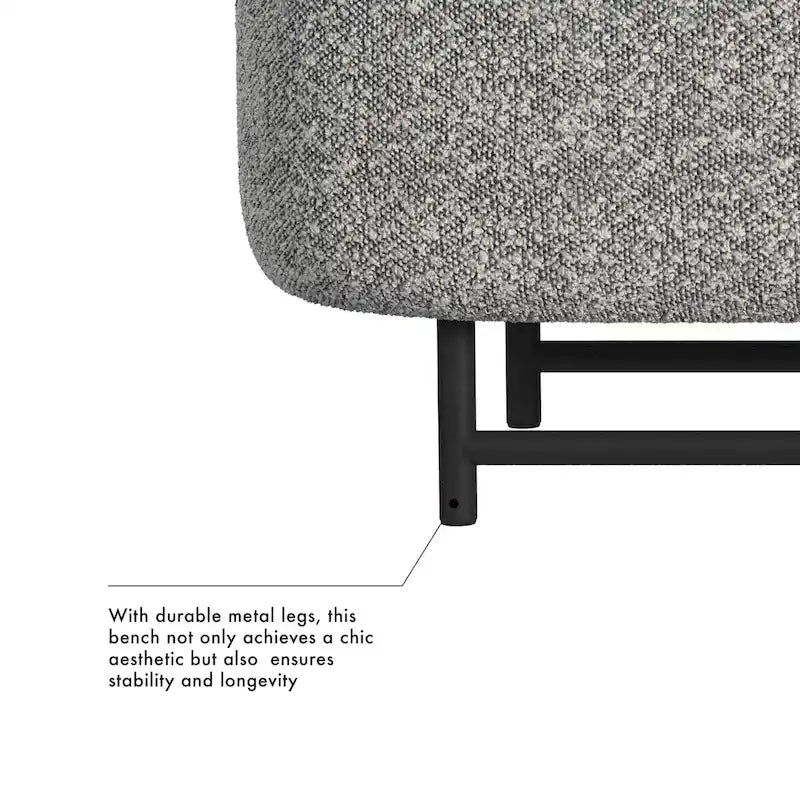 Banc de rangement moderne HomePop Ellipse avec pieds en métal