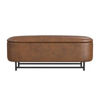 Banc de rangement moderne HomePop Ellipse avec pieds en métal