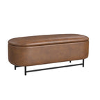 Banc de rangement moderne HomePop Ellipse avec pieds en métal