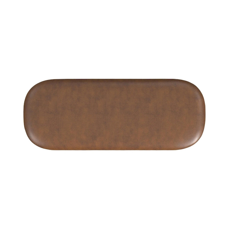 Banc de rangement moderne HomePop Ellipse avec pieds en métal