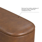 Banc de rangement moderne HomePop Ellipse avec pieds en métal