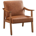 Fauteuil d'appoint rembourré Yaheetech en boucle avec pieds en bois massif - 62 cm L x 71 cm l x 74 cm H