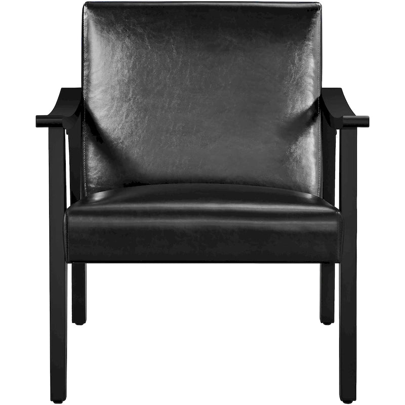 Fauteuil d'appoint rembourré Yaheetech en boucle avec pieds en bois massif - 62 cm L x 71 cm l x 74 cm H