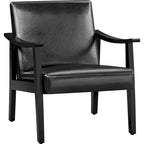 Fauteuil d'appoint rembourré Yaheetech en boucle avec pieds en bois massif - 62 cm L x 71 cm l x 74 cm H