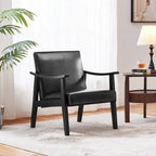 Fauteuil d'appoint rembourré Yaheetech en boucle avec pieds en bois massif - 62 cm L x 71 cm l x 74 cm H