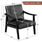 Fauteuil d'appoint rembourré Yaheetech en boucle avec pieds en bois massif - 62 cm L x 71 cm l x 74 cm H