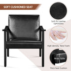 Fauteuil d'appoint rembourré Yaheetech en boucle avec pieds en bois massif - 62 cm L x 71 cm l x 74 cm H